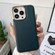 iPhone 13 Genuine Leather Xiaoya Series Nano Electroplating Phone Case - Dark Green