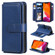 iPhone 13 Multifunctional Magnetic Copper Buckle Horizontal Flip Solid Color Leather Case with 10 Card Slots & Wallet & Holder & Photo Frame - Dark Blue
