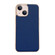 iPhone 13 Genuine Leather Luolai Series Nano Electroplating Phone Case - Dark Blue