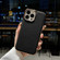 iPhone 13 Genuine Leather Luolai Series Nano Electroplating Phone Case - Black