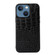 iPhone 13 Crocodile Top Layer Cowhide Leather Case - Black