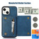 iPhone 13 Three-fold RFID Leather Phone Case with Lanyard - Blue