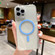iPhone 13 MagSafe Magnetic Transparent PC + Glass Lens Film Phone Case - Blue