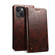 iPhone 13 Baroque Simple Horizontal Flip Leather Case with Holder & Card Slots & Wallet - Dark Brown