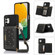 Samsung Galaxy A13 4G/A13 5G Three-fold RFID Leather Phone Case with Lanyard - Black