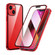 iPhone 13 HD Magnetic Metal Frame Double-sided Tempered Glass Phone Case - Red