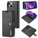 iPhone 13 DG.MING Crazy Horse Texture Flip Detachable Magnetic Leather Case with Holder & Card Slots & Wallet - Black