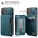 iPhone 13 CaseMe C20 Multifunctional PC + TPU Protective Case with Holder & Card Slot & Wallet - Blue