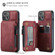 iPhone 13 CaseMe C20 Multifunctional PC + TPU Protective Case with Holder & Card Slot & Wallet - Red