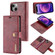 iPhone 13 DG.MING Crazy Horse Texture Flip Detachable Magnetic Leather Case with Holder & Card Slots & Wallet - Red