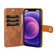 iPhone 13 DG.MING Crazy Horse Texture Flip Detachable Magnetic Leather Case with Holder & Card Slots & Wallet - Brown