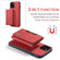 iPhone 13 DG.MING M2 Series 3-Fold Card Bag Shockproof Case with Wallet & Holder Function - Red