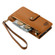 iPhone 13 Love Zipper Lanyard Leather Phone Case - Brown