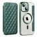 iPhone 13 Shield Magsafe RFID Anti-theft Rhombus Leather Phone Case - Green