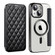 iPhone 13 Shield Magsafe RFID Anti-theft Rhombus Leather Phone Case - Black