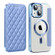 iPhone 13 Shield Magsafe RFID Anti-theft Rhombus Leather Phone Case - Blue