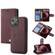 iPhone 13 Litchi Texture Magnetic Detachable Wallet Leather Phone Case - Purple
