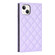 iPhone 13 Grid Texture Lanyard Zipper Leather Phone Case - Purple