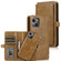 iPhone 13 Strong Magnetic Detachable Horizontal Flip Leather Case with Card Slots & Wallet - Brown