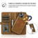 iPhone 13 Strong Magnetic Detachable Horizontal Flip Leather Case with Card Slots & Wallet - Brown