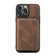 iPhone 13 JEEHOOD Magnetic Zipper Horizontal Flip Leather Case with Holder & Card Slot & Wallet - Brown