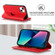 iPhone 13 Rhombic MagSafe RFID Anti-Theft Wallet Leather Phone Case - Red