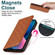 iPhone 13 Rhombic MagSafe RFID Anti-Theft Wallet Leather Phone Case - Brown