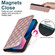 iPhone 13 Rhombic MagSafe RFID Anti-Theft Wallet Leather Phone Case - Rose Gold