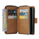 iPhone 13 9 Card Slots Zipper Wallet Bag Leather Phone Case - Brown
