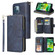 iPhone 13 9 Card Slots Zipper Wallet Bag Leather Phone Case - Blue