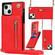 iPhone 13 Cross-body Zipper Square Phone Case with Holder - Red