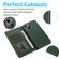 iPhone 13 Calf Texture 2 in 1 Detachable Magnetic Back Cover Horizontal Flip Leather Case with Holder & Card Slots & Wallet & Photo Frame - Green
