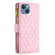 iPhone 13 Diamond Lattice Zipper Wallet Leather Flip Phone Case - Pink