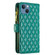 iPhone 13 Diamond Lattice Zipper Wallet Leather Flip Phone Case - Green