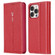 iPhone 13 GEBEI PU+TPU Horizontal Flip Protective Case with Holder & Card Slots - Rose Red