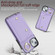 iPhone 13 Zipper Card Bag Phone Case with Dual Lanyard - Purple