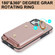 iPhone 13 Zipper Card Bag Phone Case with Dual Lanyard - Rose Gold