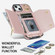 iPhone 13 Zipper Card Bag Phone Case with Dual Lanyard - Rose Gold