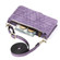 iPhone 13 Geometric Zipper Wallet Side Buckle Leather Phone Case with Crossbody Lanyard - Purple