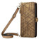 iPhone 13 Geometric Zipper Wallet Side Buckle Leather Phone Case with Crossbody Lanyard - Brown