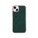 iPhone 13 Nano Electroplating Cross Texture Genuine Leather Phone Case - Green