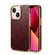 iPhone 13 Denior Oil Wax Cowhide Plating Phone Case - Red