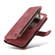 iPhone 13 CaseMe-C30 PU + TPU Multifunctional Horizontal Flip Leather Case with Holder & Card Slot & Wallet & Zipper Pocket - Red