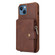 iPhone 13 Zipper Shockproof Protective Phone Case - Coffee