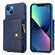 iPhone 13 Zipper Shockproof Protective Phone Case - Blue
