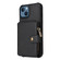 iPhone 13 Zipper Shockproof Protective Phone Case - Black