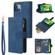 iPhone 13 Multifunctional Phone Leather Case with Card Slot & Holder & Zipper Wallet & Photo Frame - Blue