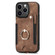 iPhone 13 Retro Skin-feel Ring Multi-card Wallet Phone Case - Brown