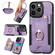 iPhone 13 Retro Skin-feel Ring Multi-card Wallet Phone Case - Purple