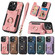 iPhone 13 Retro Skin-feel Ring Multi-card Wallet Phone Case - Pink